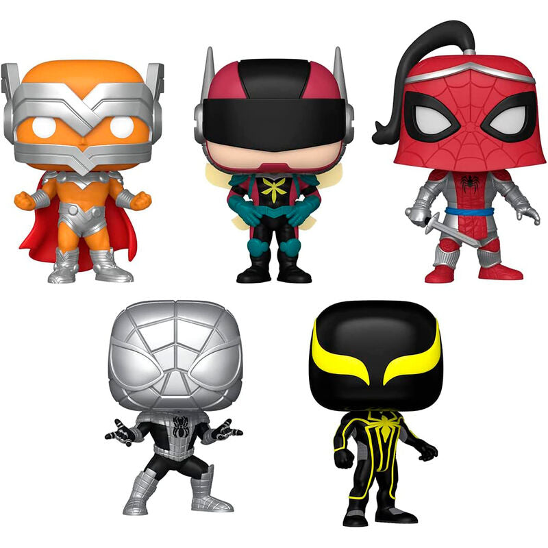 Imagen 2 de Blister 5 Figuras Pop Marvel Spiderman Exclusive