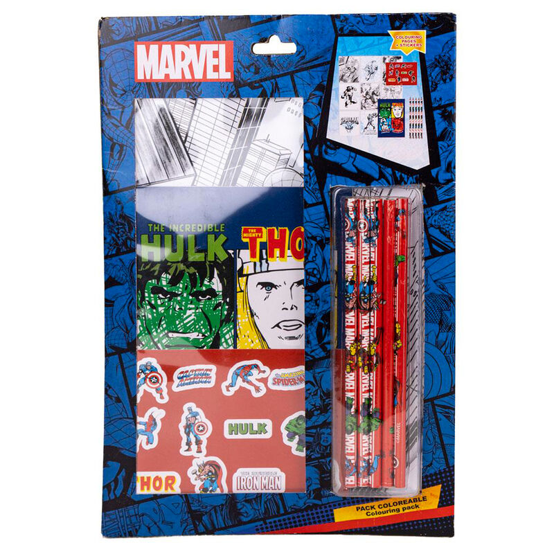 Imagen 2 de Set Papeleria Coloreable Vengadores Avengers Marvel