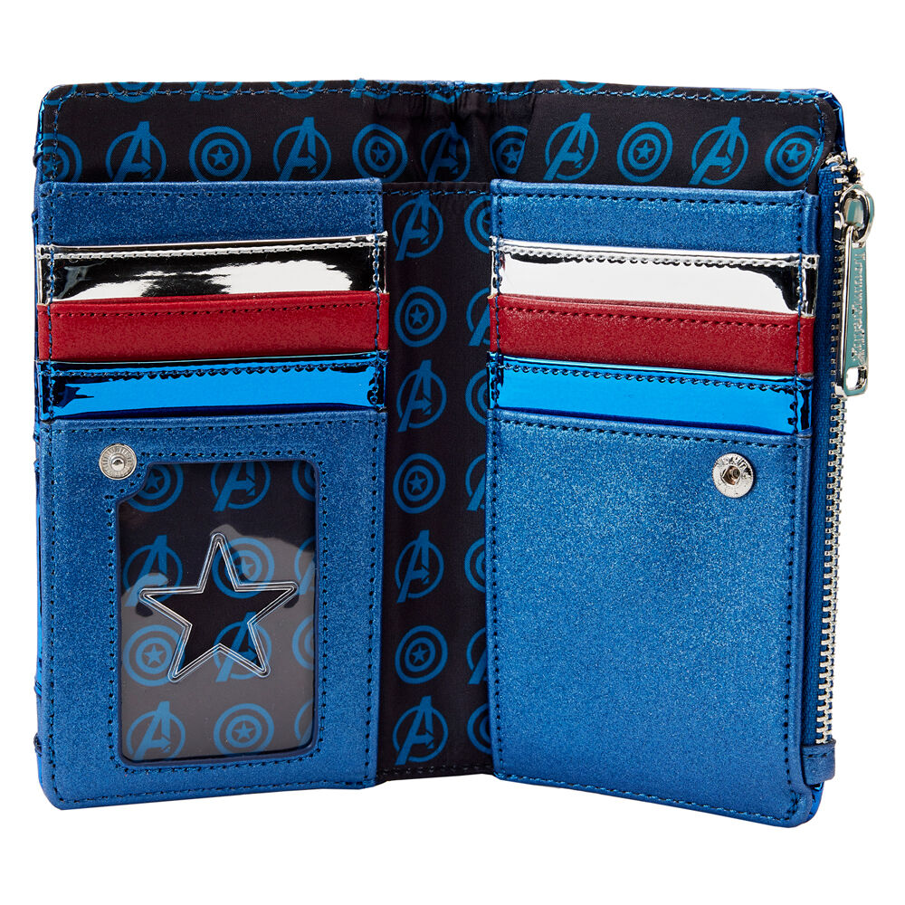 Imagen 4 de Cartera Metallic Capitan America Marvel Loungefly