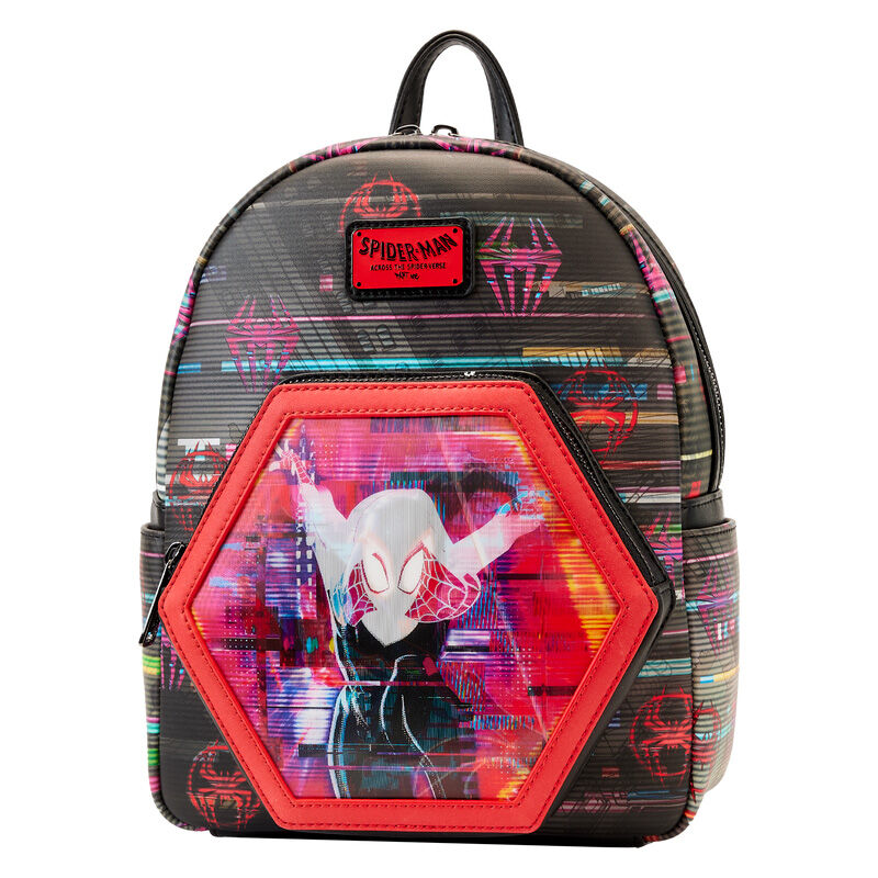 Imagen 2 de Mochila Lenticular Cruzando El Multiverso Spiderman Marvel Loungefly 27Cm