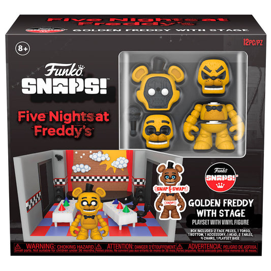 Imagen 1 de Figura Playset Snaps! Five Nights At Freddys Golden Freddy With Stage