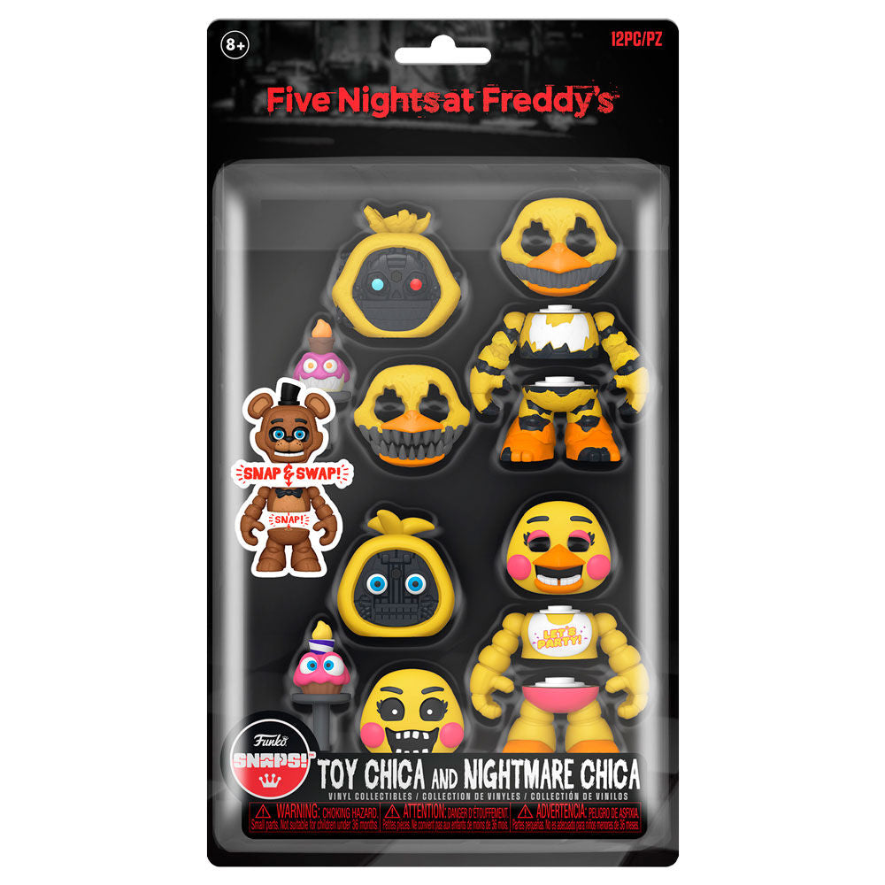 Imagen 1 de Blister 2 Figuras Snaps! Five Nights At Freddys Toy Chica And Nightmare Chica