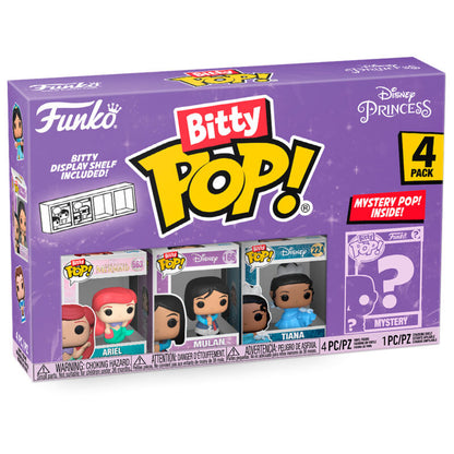 Imagen 1 de Blister 4 Figuras Bitty Pop Disney Princesas Ariel