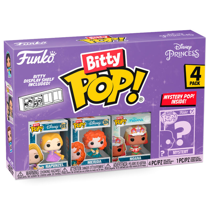 Imagen 1 de Blister 4 Figuras Bitty Pop Disney Princesas Rapunzel