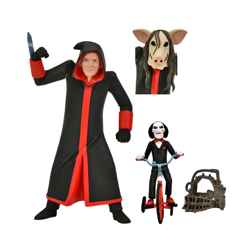 Imagen 1 de Figuras Jigsaw Killer & Billy The Puppet Tricycle Saw Toony Terrors 15Cm