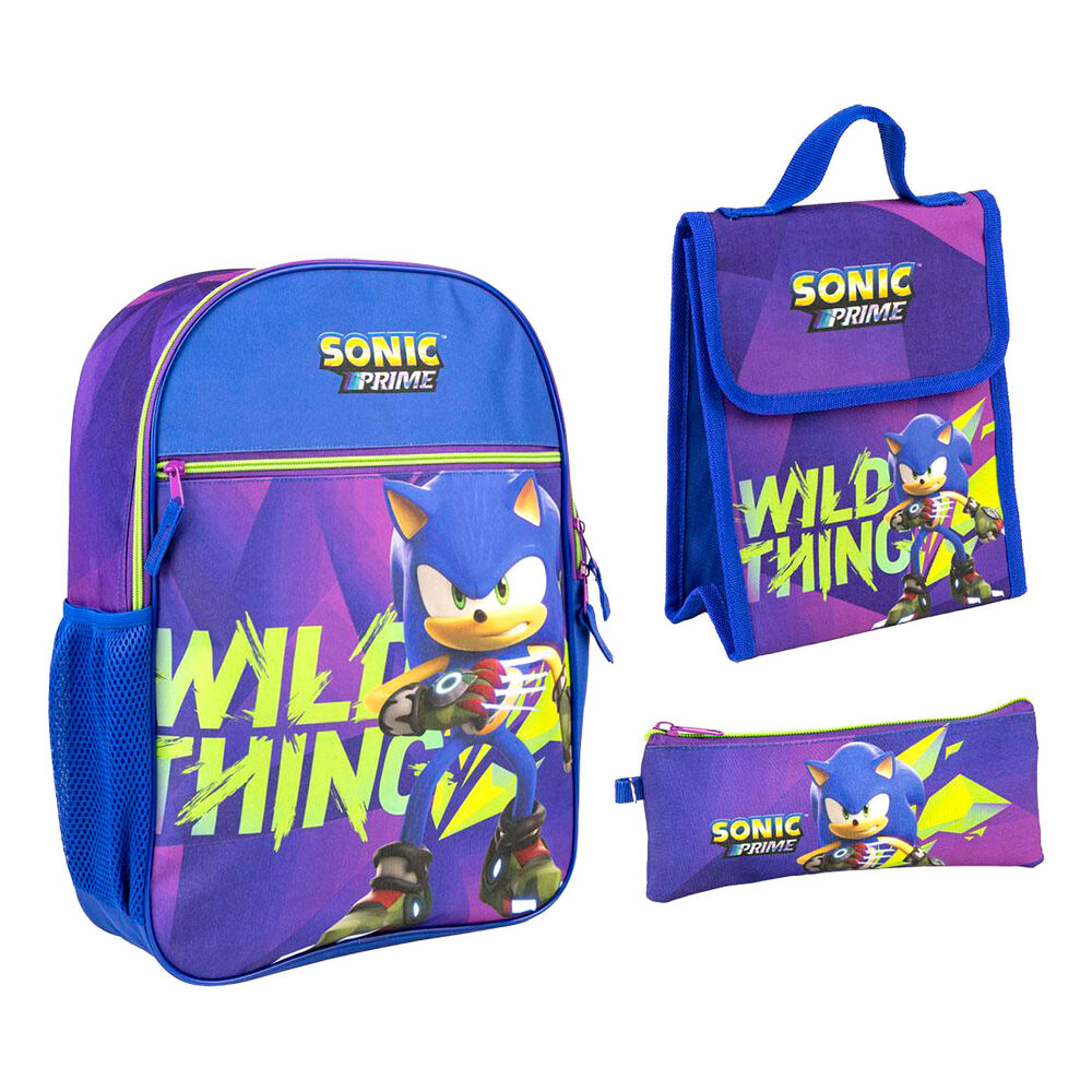 Imagen 2 de Mochila + Portatodo + Portamerienda Sonic Prime 42Cm