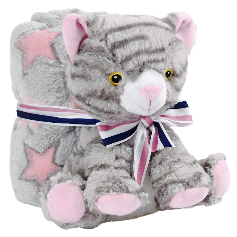Imagen 1 - Peluche + Manta Suave Gato Candy 22Cm