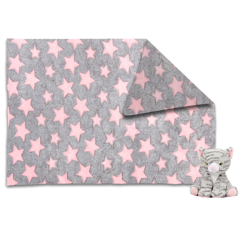 Imagen 4 - Peluche + Manta Suave Gato Candy 22Cm