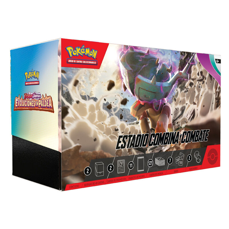 Imagen 2 - Estuche Juego Cartas Coleccionables Estadio Combina Y Combate Evoluciones En Paldea Pokemon Español