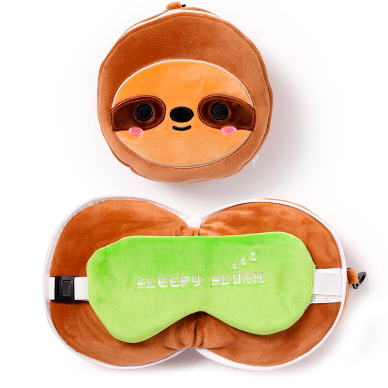 Imagen 1 - Almohada Viaje Antifaz Oso Perezoso Adoramals Relaxeazzz