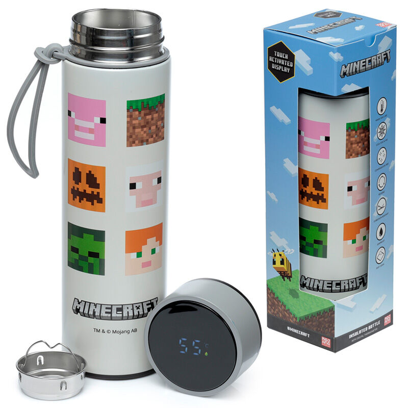 Imagen 1 - Botella Acero Inoxidable Termo Minecraft Termometro 450Ml
