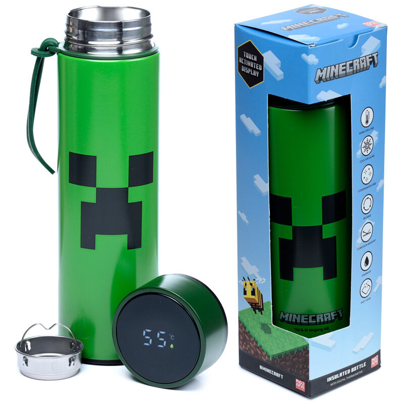 Imagen 1 de Botella Acero Inoxidable Termo Minecraft Termometro 450Ml