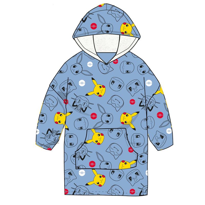 Imagen 1 de Bata Sudadera Oversize Pikachu Pokemon Coral Adulto