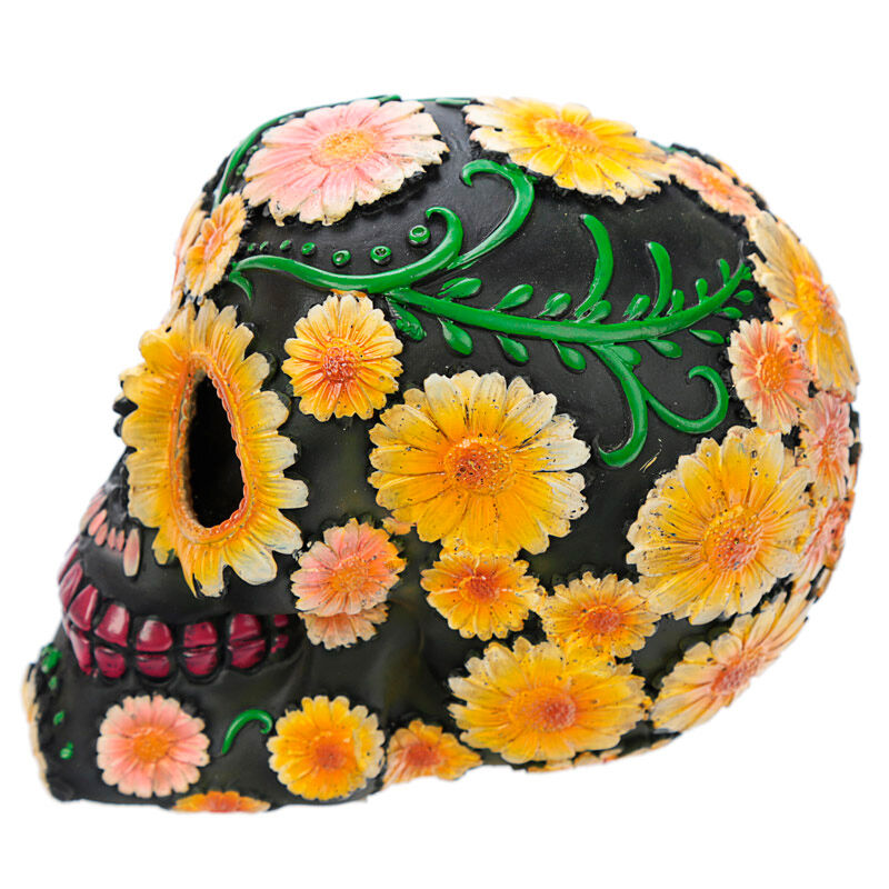 Imagen 3 de Figura Calavera Día De Los Muertos Margaritas 11Cm