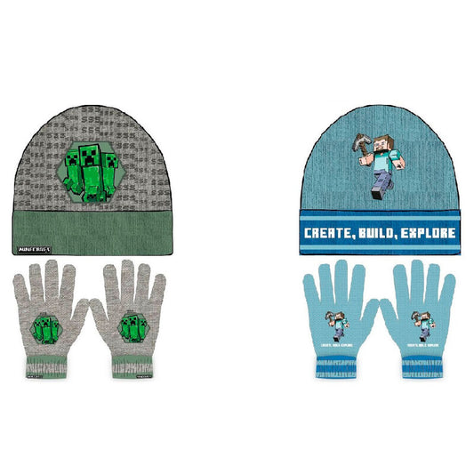 Imagen 1 de Set Gorro Y Guantes Minecraft Surtido