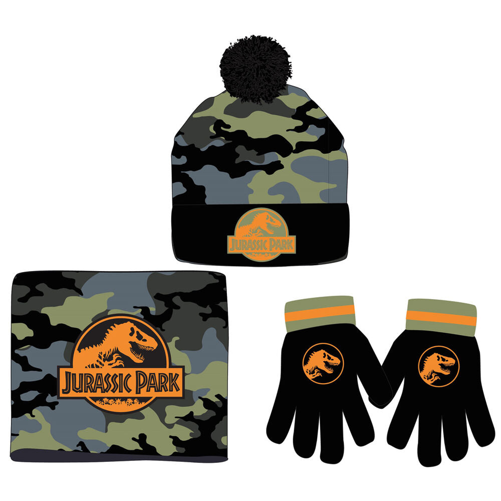 Imagen 1 de Conjunto Gorro Guantes Braga Cuello Jurassic Park