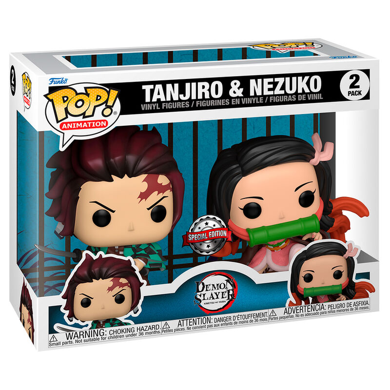 Imagen 1 de Blister 2 Figuras Pop Demon Slayer Kimetsu No Yaiba Tanjiro & Nezuko Exclusive