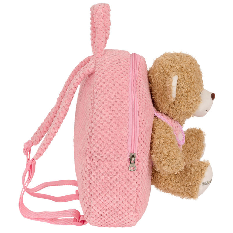 Imagen 3 de Mochila + Peluche Osito Rosa 27Cm