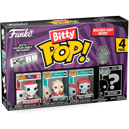 Imagen 1 de Blister 4 Figuras Bitty Pop Disney Pesadilla Antes De Navidad Santa Jack