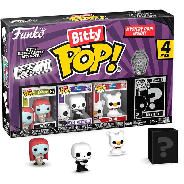 Imagen 3 de Blister 4 Figuras Bitty Pop Disney Pesadilla Antes De Navidad Sally