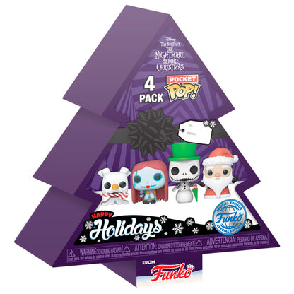 Imagen 2 de Arbol Con 4 Figuras Pocket Pop Disney Pesadilla Antes De Navidad Holiday Exclusive