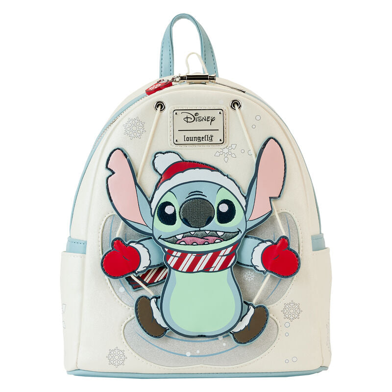 Imagen 1 de Mochila Glitter Holiday Snow Angel Stitch Disney Loungefly 26Cm