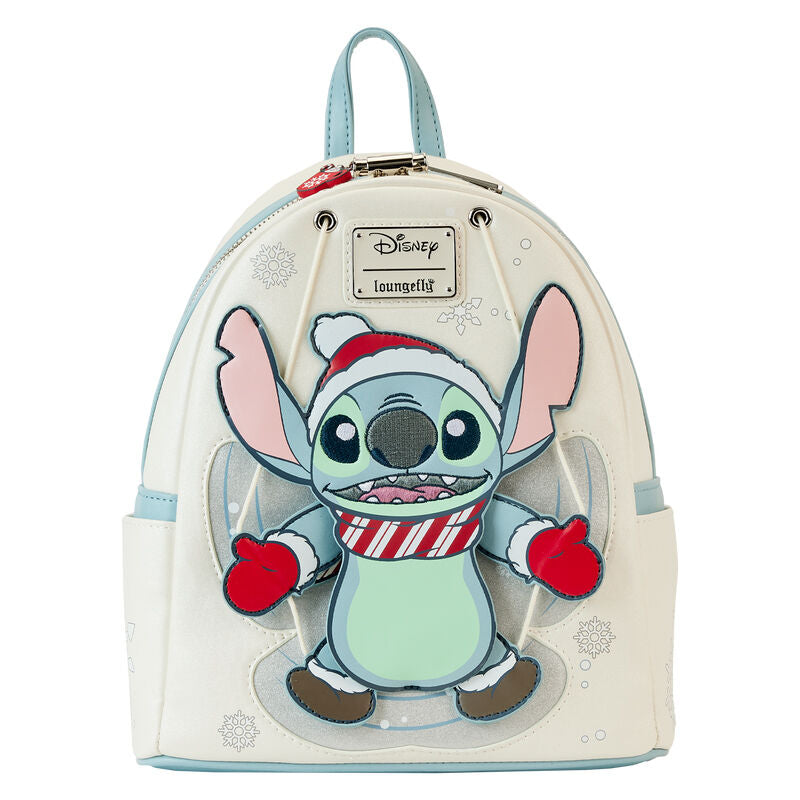 Imagen 2 de Mochila Glitter Holiday Snow Angel Stitch Disney Loungefly 26Cm