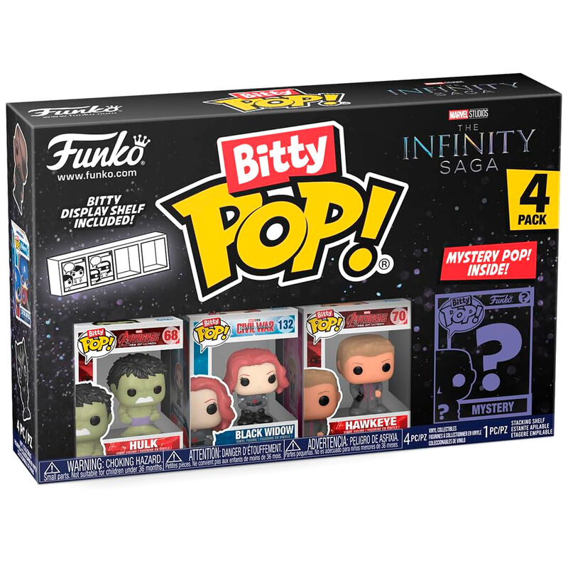 Imagen 1 de Blister 4 Figuras Bitty Pop Marvel The Infinity Saga Hulk