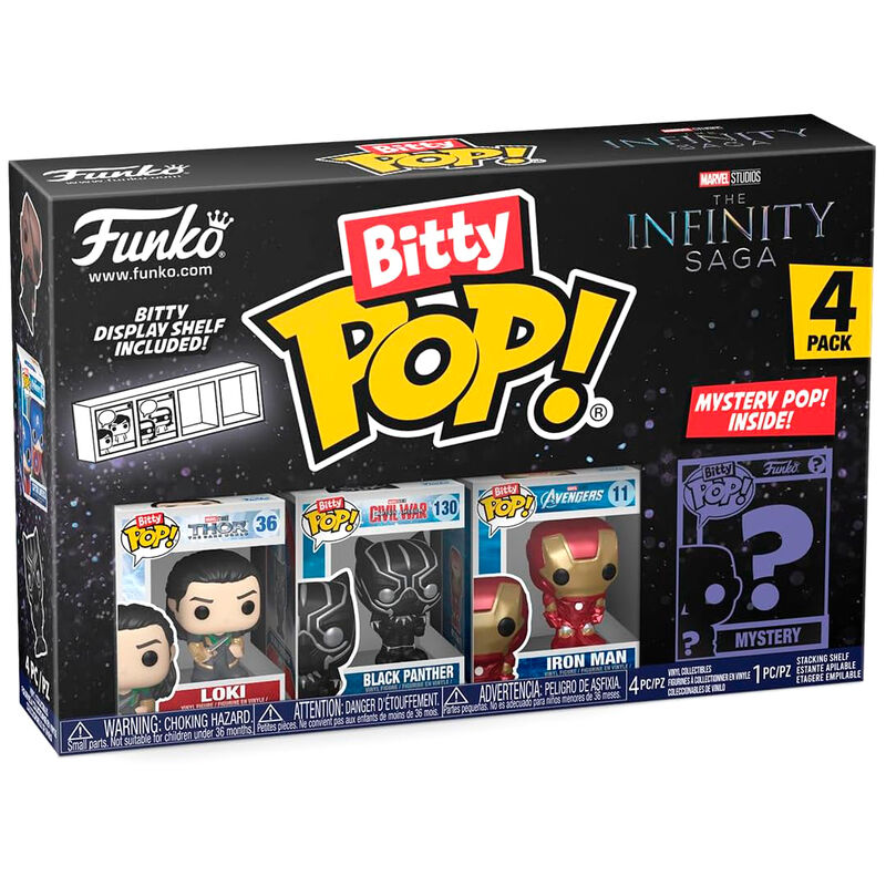 Imagen 1 de Blister 4 Figuras Bitty Pop Marvel The Infinity Saga Loki