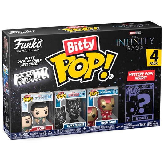 Imagen 1 de Blister 4 Figuras Bitty Pop Marvel The Infinity Saga Loki