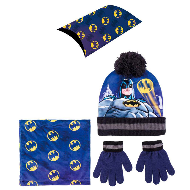 Imagen 1 de Conjunto Gorro Guantes Braga Cuello Batman Dc Comics