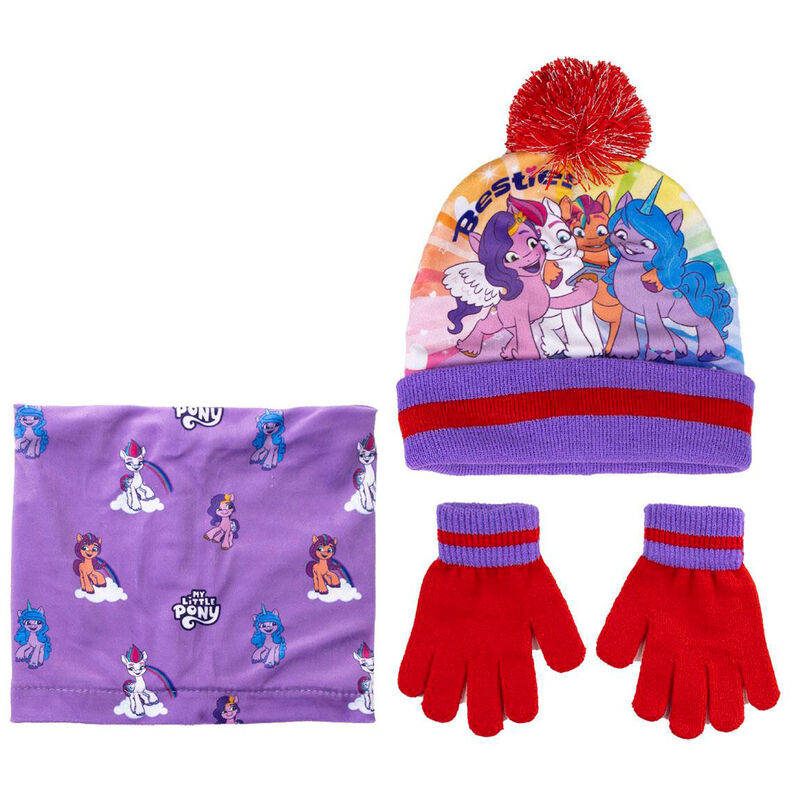 Imagen 1 de Conjunto Gorro Guantes Braga Cuello My Little Pony