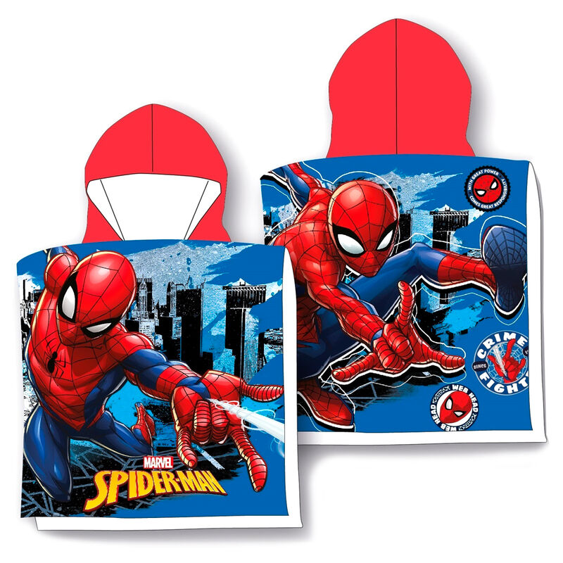 Imagen 1 de Poncho Toalla Spiderman Marvel Microfibra