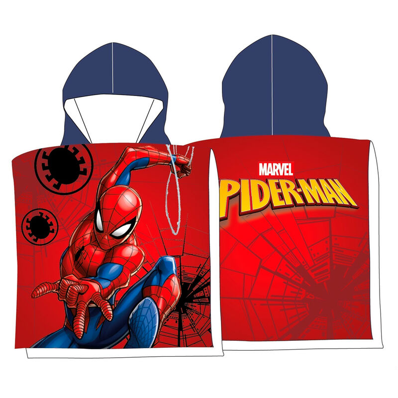 Imagen 1 de Poncho Toalla Spiderman Marvel Microfibra