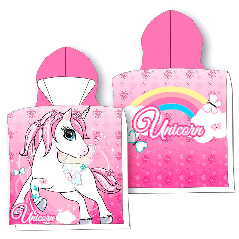 Imagen 1 de Poncho Toalla Unicornio Microfibra