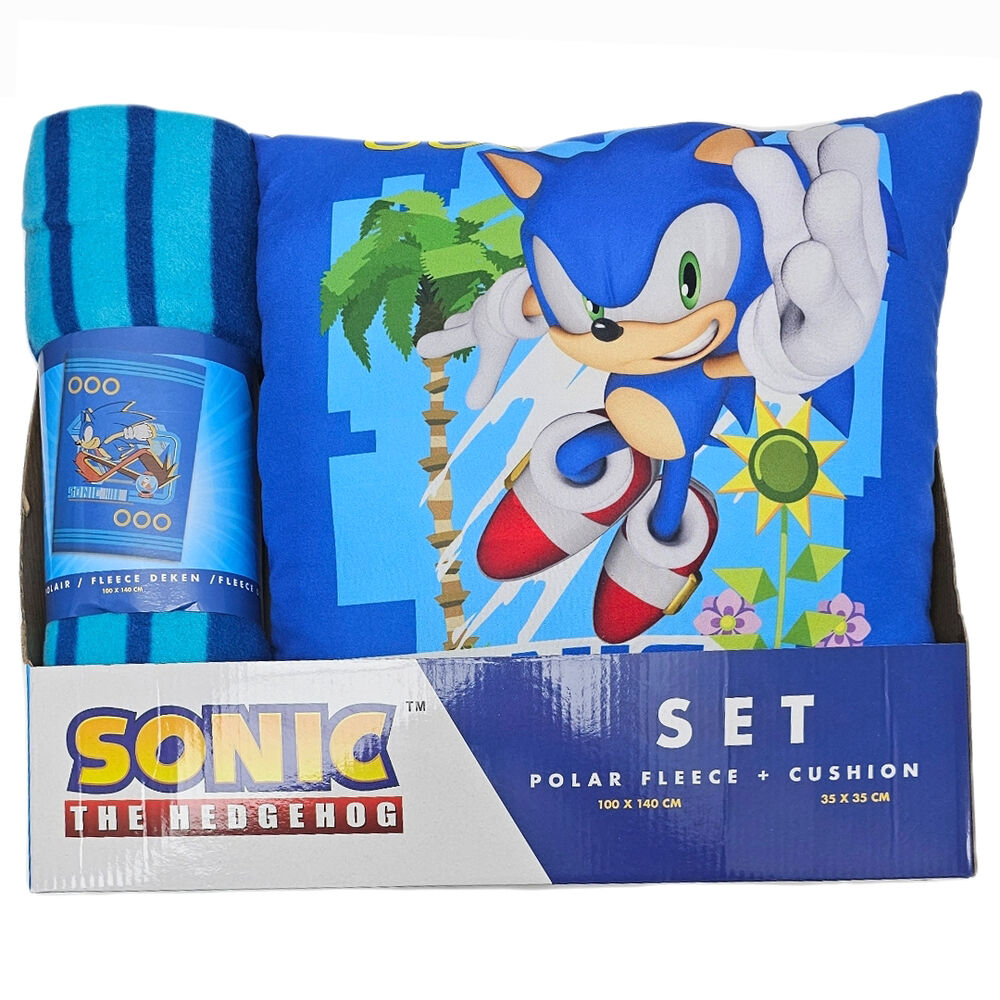 Imagen 1 - Set Manta Polar + Cojin Sonic The Hedgehog