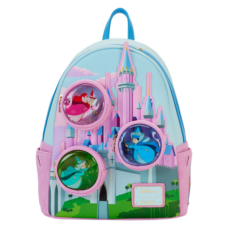 Imagen 1 - Mochila Hadas Madrinas Castillo La Bella Durmiente Disney Loungefly 26Cm