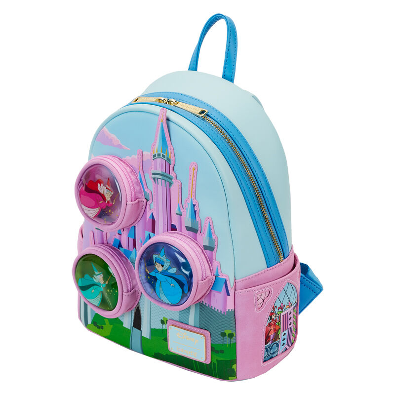 Imagen 3 - Mochila Hadas Madrinas Castillo La Bella Durmiente Disney Loungefly 26Cm