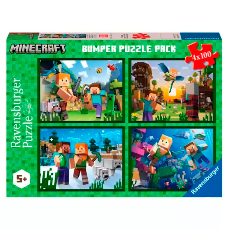 Imagen 1 - Puzzle Minecraft 4X100pzs