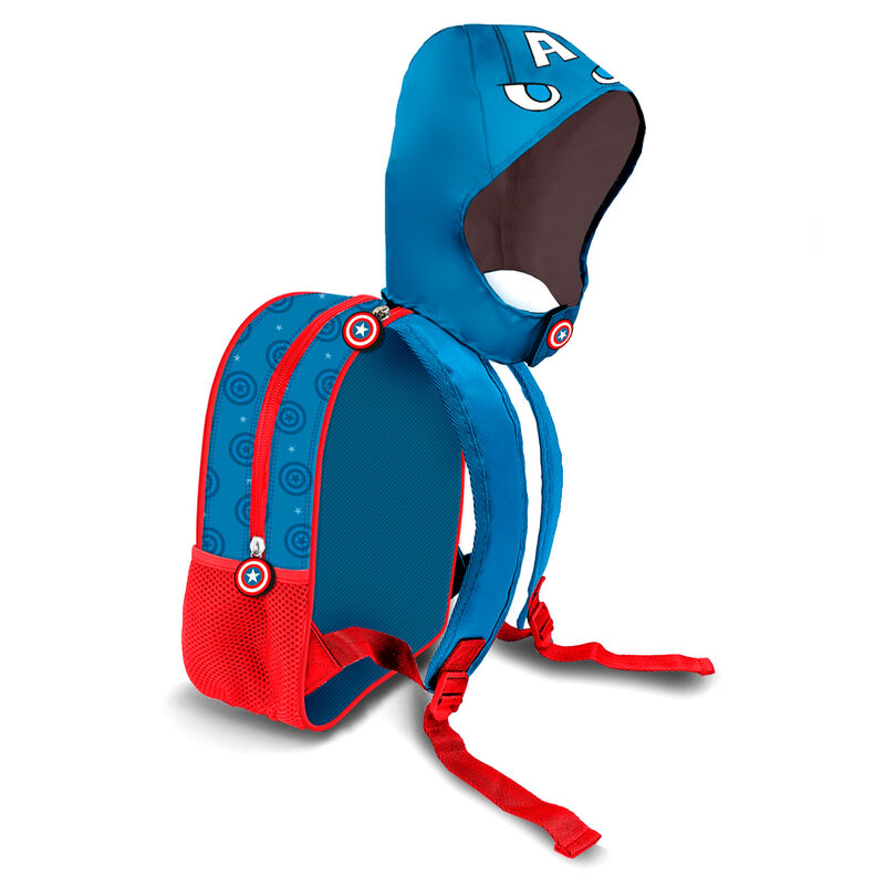 Imagen 2 de Mochila Capucha Capitan America Marvel 31Cm