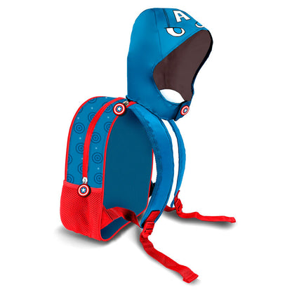 Imagen 2 de Mochila Capucha Capitan America Marvel 31Cm