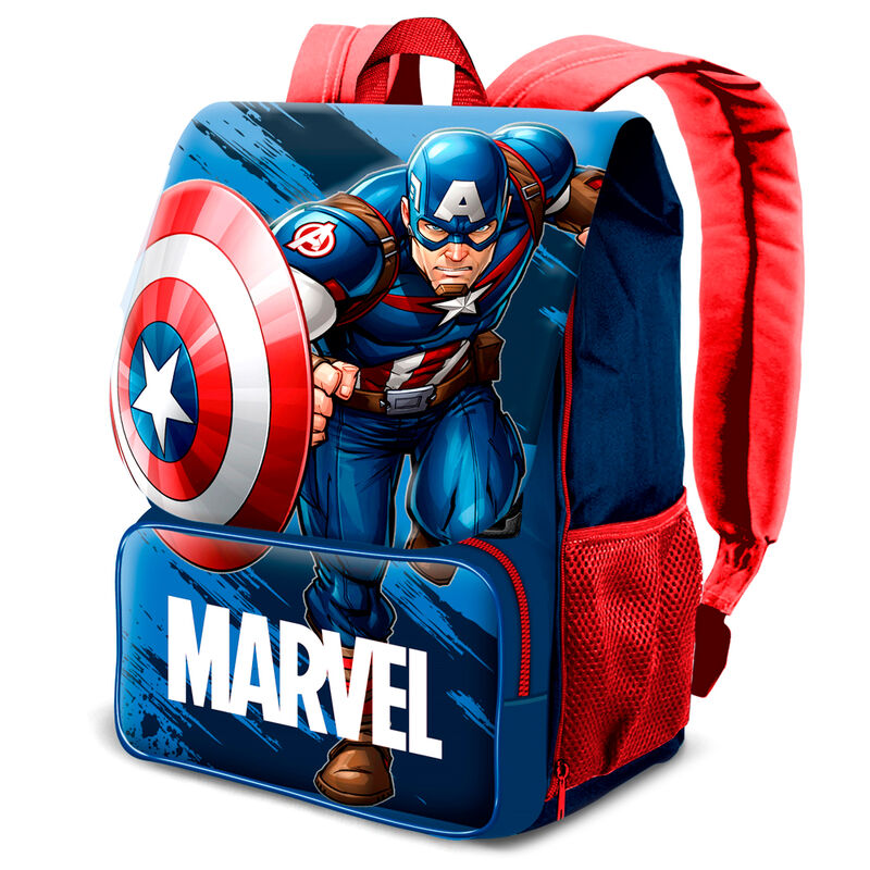 Imagen 1 de Mochila Solapa Run Capitan America Marvel 45Cm