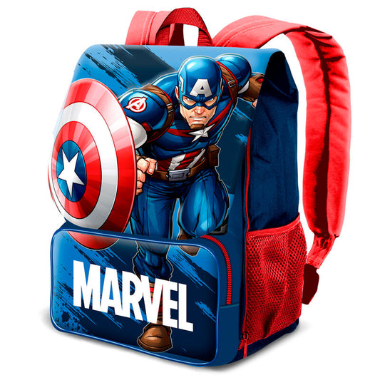 Imagen 1 de Mochila Solapa Run Capitan America Marvel 45Cm