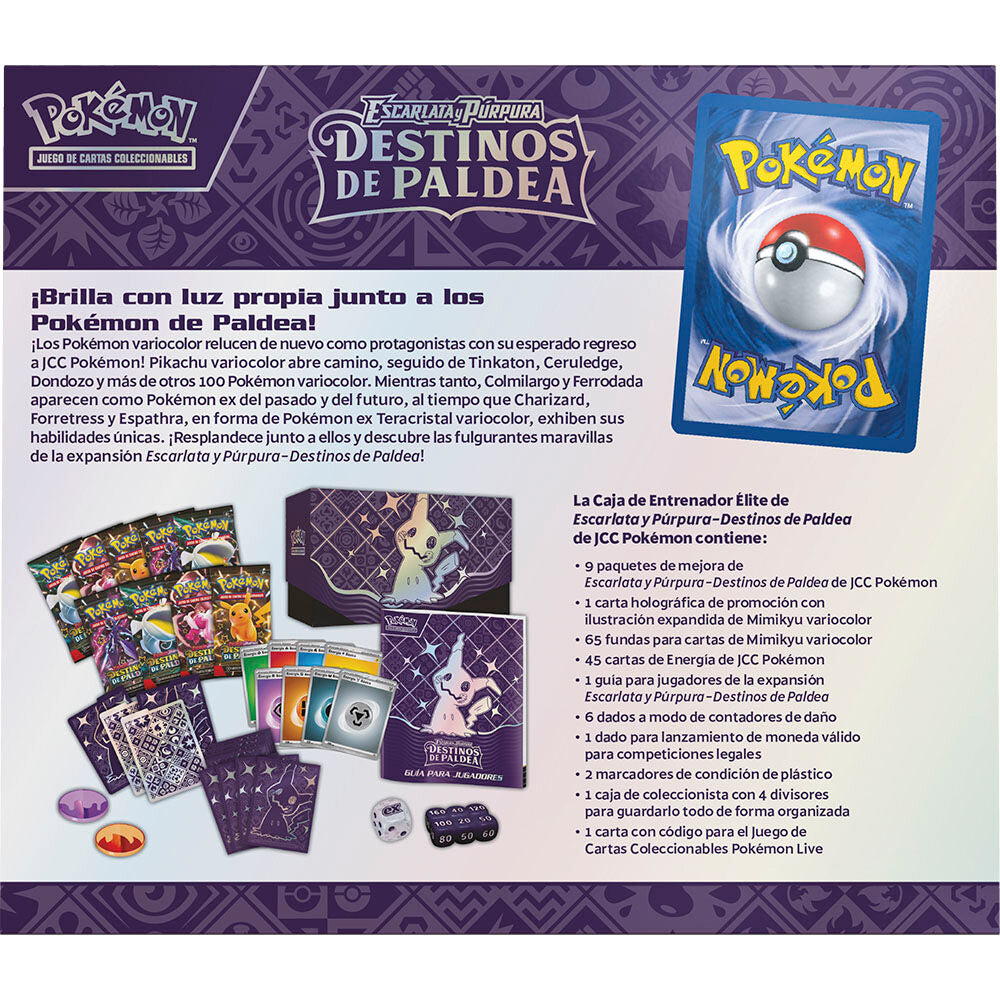 Imagen 2 - Estuche Juego Cartas Coleccionables Destinos De Paldea Escarlata Y Purpura Pokemon Español