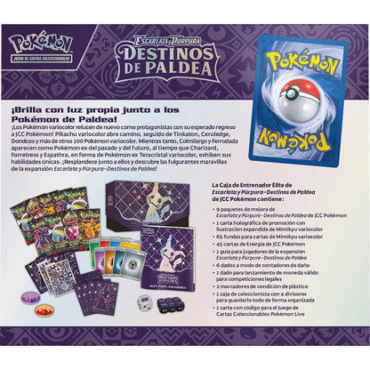 Imagen 2 de Estuche Juego Cartas Coleccionables Destinos De Paldea Escarlata Y Purpura Pokemon Español