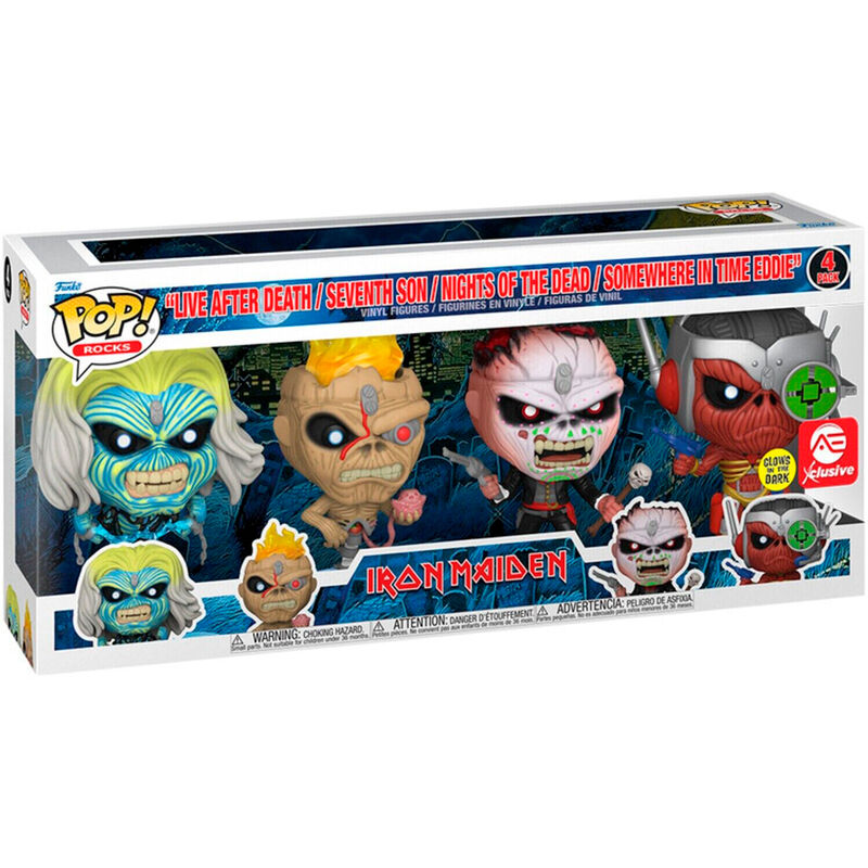 Imagen 1 - Blister 4 Figuras Pop Iron Maiden Exclusive