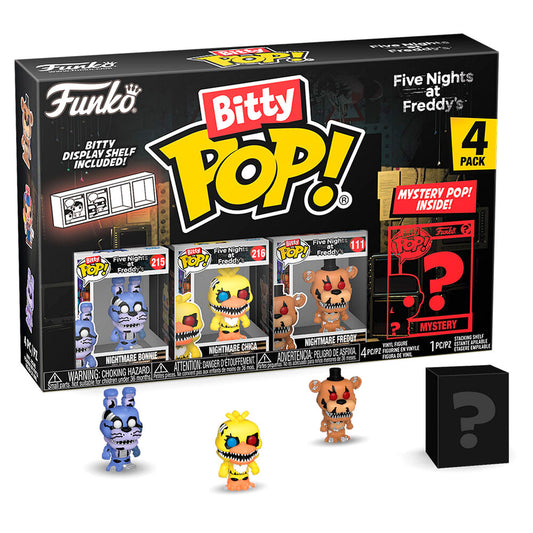 Imagen 1 de Blister 4 Figuras Bitty Pop Five Nights At Freddys Nightmare Bonnie