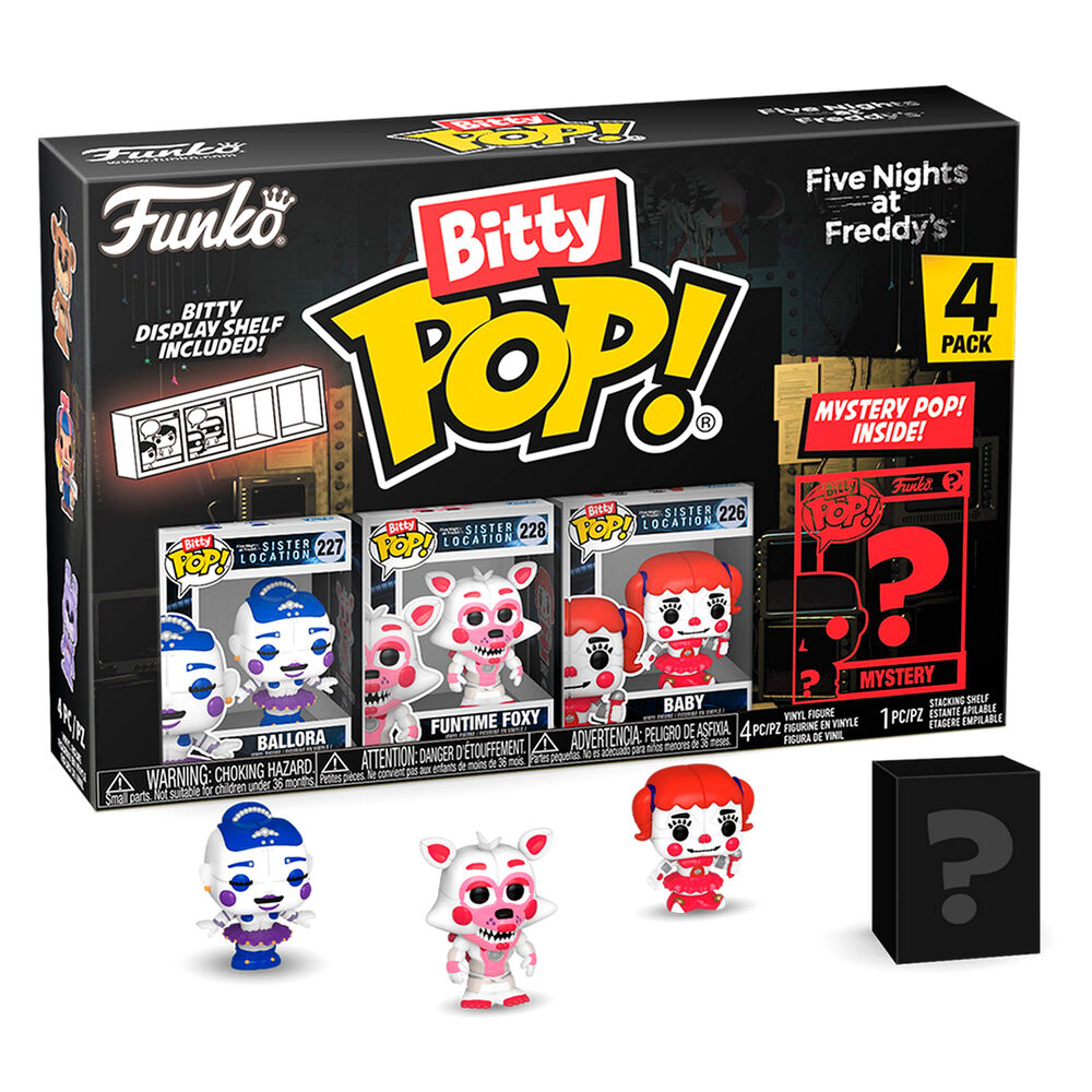 Imagen 2 de Blister 4 Figuras Bitty Pop Five Nights At Freddys Ballora