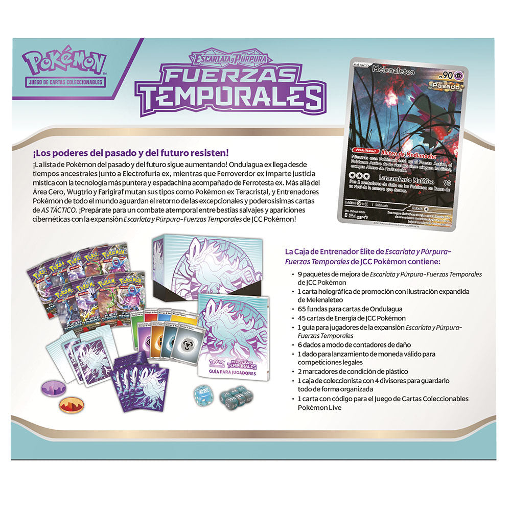 Imagen 3 de Estuche Surtido Juego Cartas Coleccionables Elite Fuerzas Temporales Escarlata Y Purpura Pokemon Español