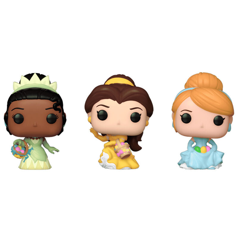 Imagen 2 de Blister 3 Figuras Carrot Pocket Pop Disney Princesas Cenicienta Tiana Bella